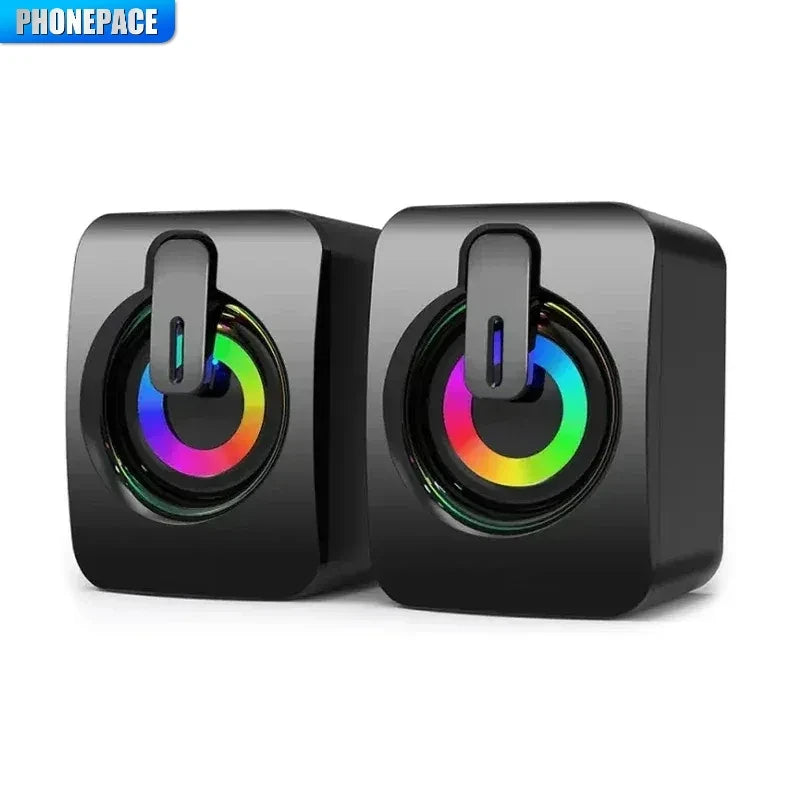 Computer Speaker Stereo Sound With Microphone 3.5mm AUX Home Office PC