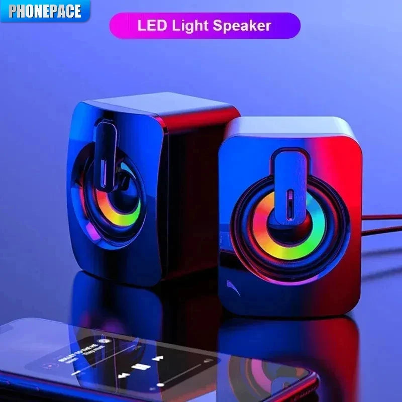 Computer Speaker Stereo Sound With Microphone 3.5mm AUX Home Office PC