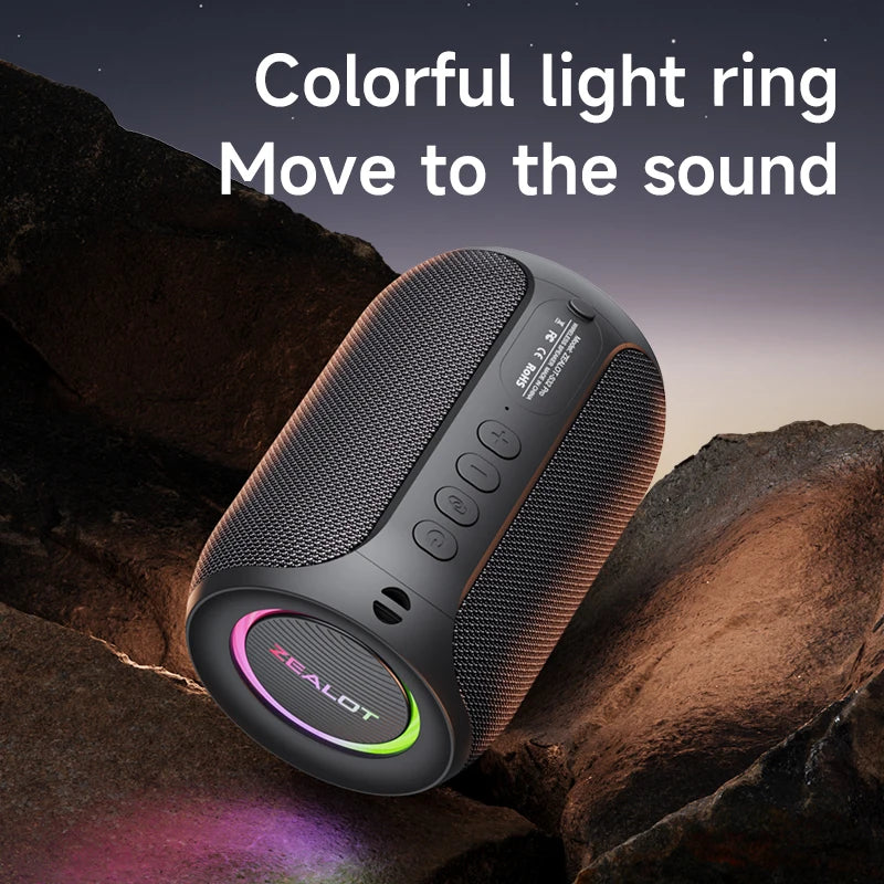 Zealot-S32PRO Powerful Bluetooth Speaker, Bass Wireless, LED Light,