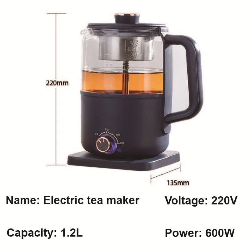 1.2L Pu'er Black Tea Glass Teapot Automatic Insulation Steam Teapot