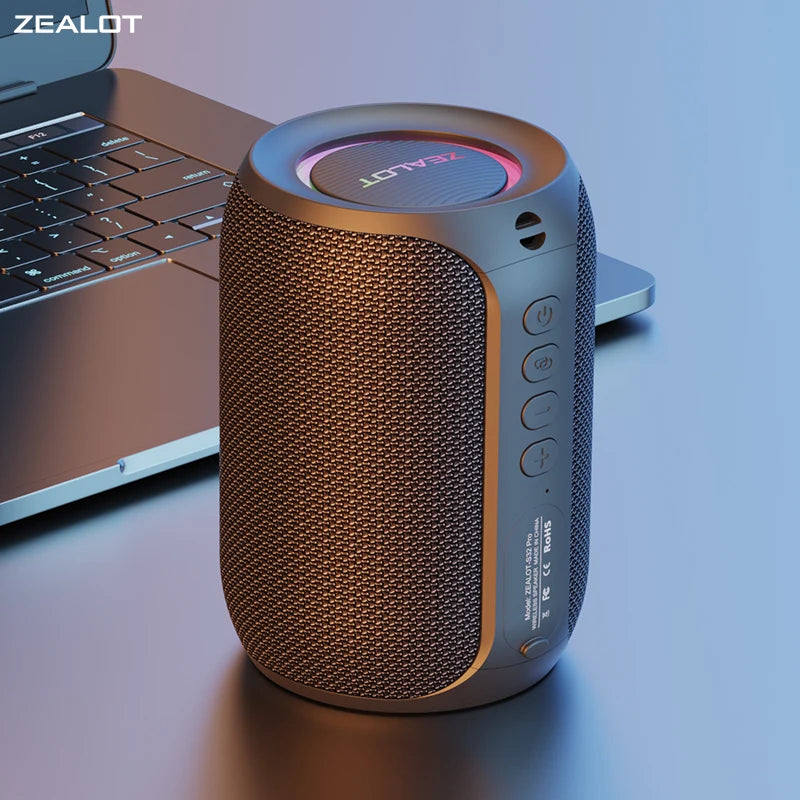 Zealot-S32PRO Powerful Bluetooth Speaker, Bass Wireless, LED Light,