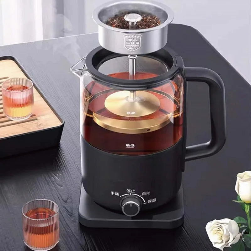 1.2L Pu'er Black Tea Glass Teapot Automatic Insulation Steam Teapot