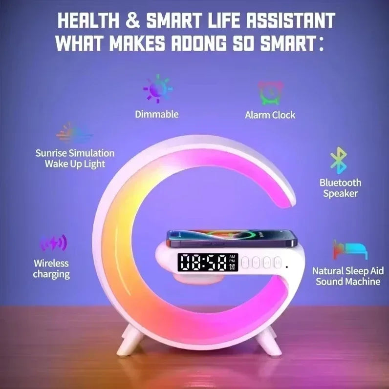 G63 speaker wireless charger tablet holder TF card RGB night light