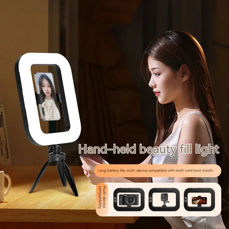 New Handheld Ring LED Rechargeable Fill light Portable Mobile Phone Live