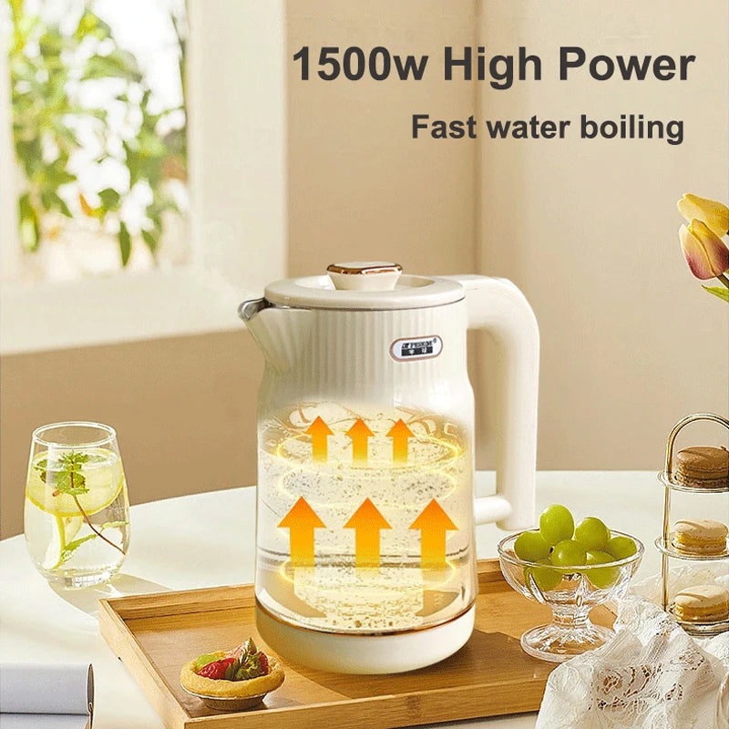 New 1500W High Power Electric Kettle Home Use 3L Double Layer Smart Heat
