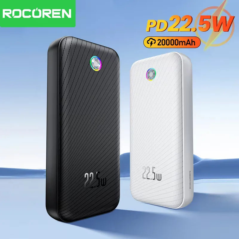 Rocoren 22.5W Power Bank 20000mAh QC PD 3.0 Fast Charge PowerBank