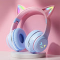 Cat's Ears Headset RGB Light Smile Face TWS Headset Gradient New Headphone