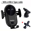 Fashion Qi Fast Wireless Charger Car Phone Holder Smart Infrared Sensor Air