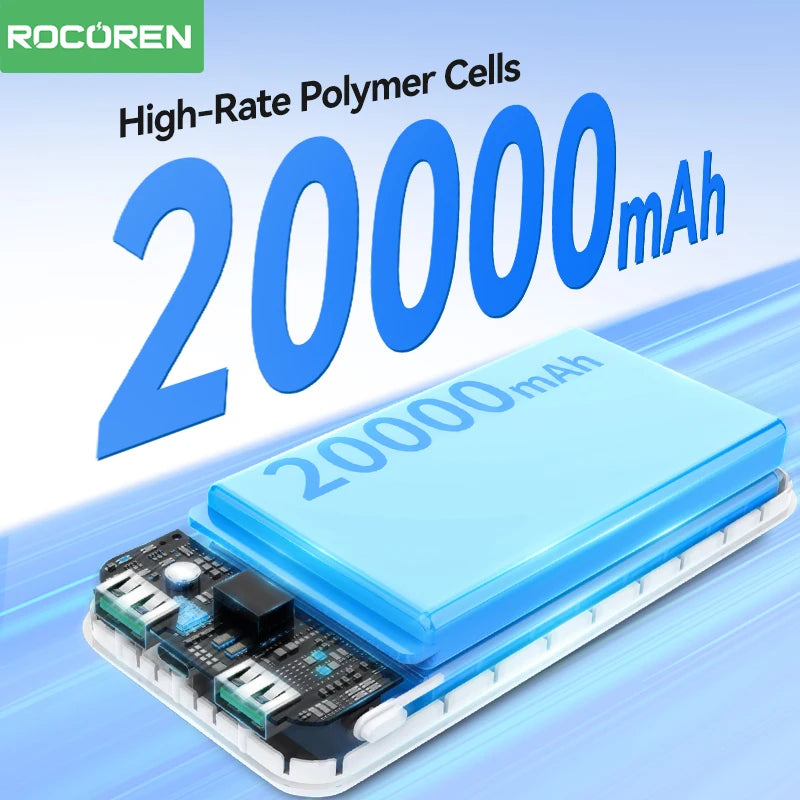Rocoren 22.5W Power Bank 20000mAh QC PD 3.0 Fast Charge PowerBank