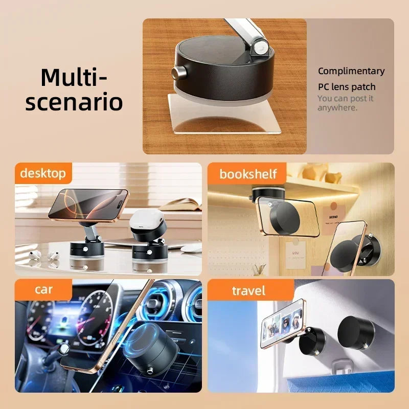 Vacuum Suction Cup Magnetic Mobile Phone Holder Foldable Portable Magnetic
