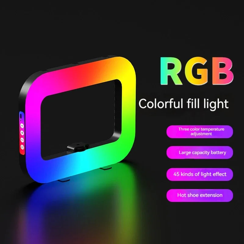 New Handheld Ring LED Rechargeable Fill light Portable Mobile Phone Live