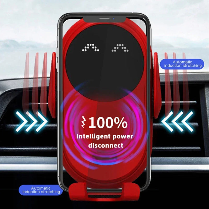 Fashion Qi Fast Wireless Charger Car Phone Holder Smart Infrared Sensor Air