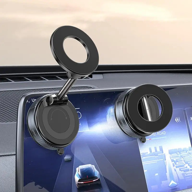 Vacuum Magnetic Car Phone Mount Strong Cup Car Foldable Phone Holder